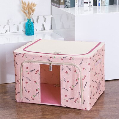 Clothes Organizer Storage Box Finishing Wardrobe Toy Storage Cabinet Oxford Fabric Foldable Quilt Car Trunk Organizer Pet House: Light Pink / 22L