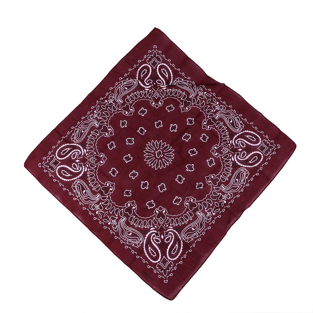 Unisex hip hop svart bandana huvudbonad hårband hals halsduk handled omslag fyrkantiga halsdukar tryck näsduk: Vin, röd