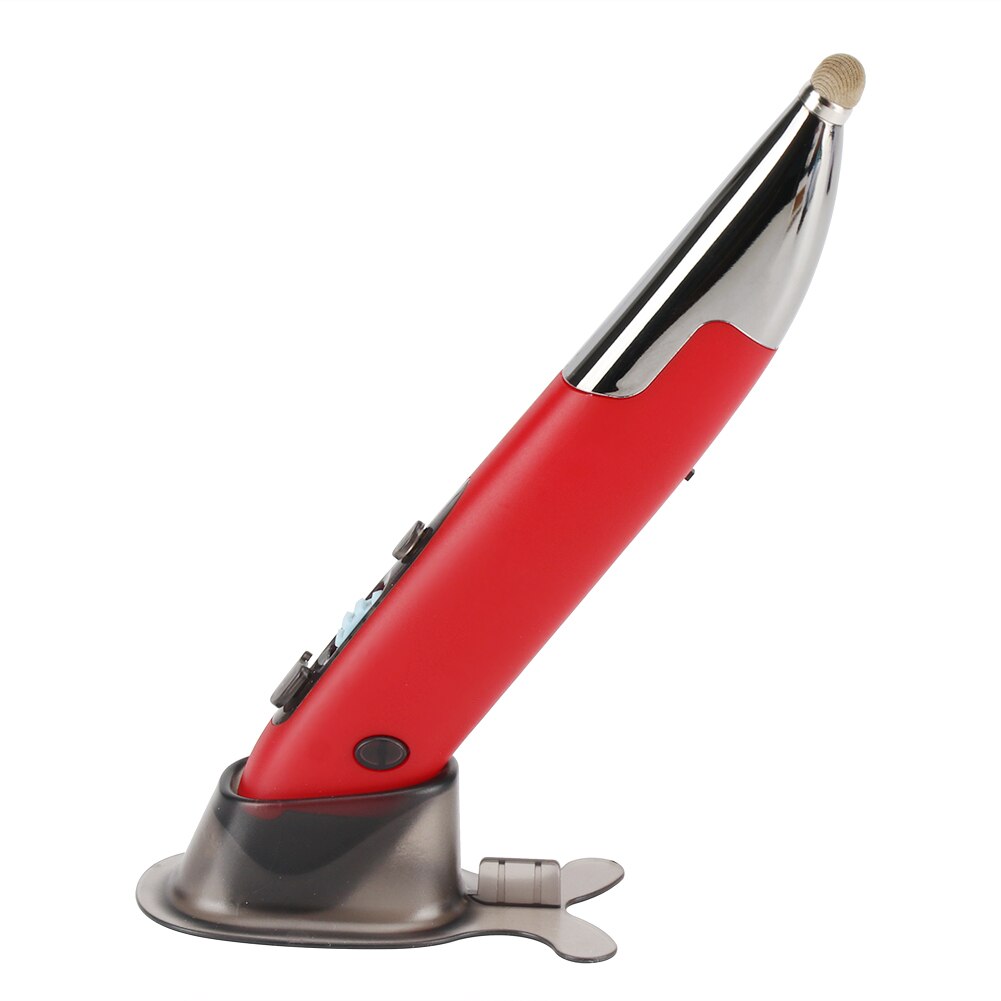 PR-A19 Wireless Optical Pen Mouse Dual Mode 4 Buttons 2.4GHz USB Bluetooth Pen Mouse Multifunctional Handwriting Mice: Red