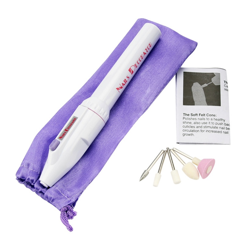 Kit de recortador de esmalte de uñas 5 en 1, herramienta de corte de uñas, amoladora de manicura, pulidora de pulido de pedicura