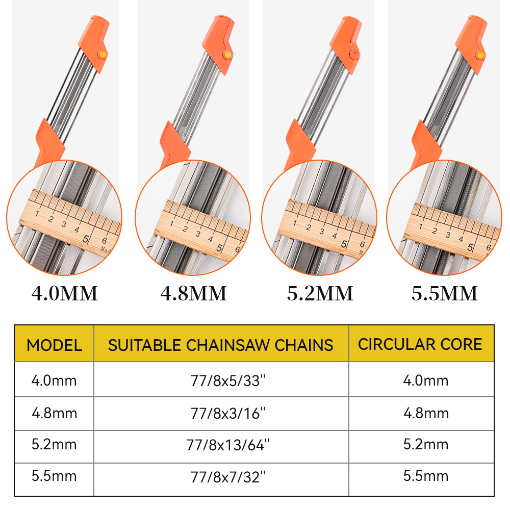 2 In 1 Easy File Chainsaw Chain Sharpener 3/8 P 4.0mm Saw Teeth Set Fast Sharpening With 2pcs 5/32 Inch Files Chain Sharpener
