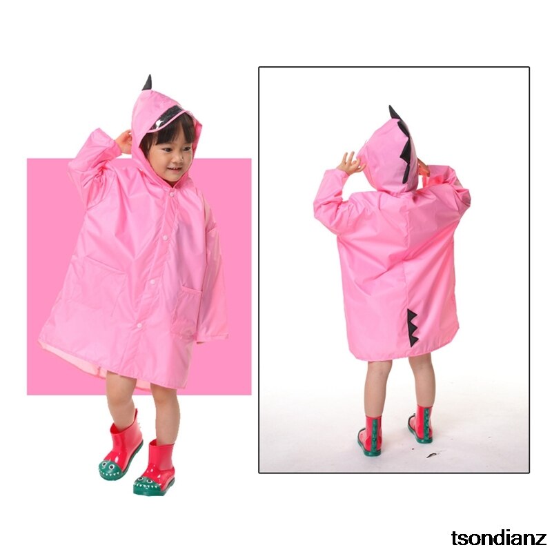 Cute Dinosaur Polyester Baby Raincoat Outdoor Waterproof Rain Coat Children Impermeable Poncho Boy Girl Rain Jacket