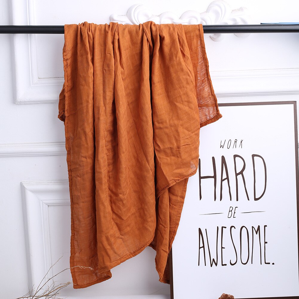 Xcqgh Mousseline Katoenen Baby Inbakeren Deken Bamboe Katoen Inbakeren Wrap Voeden Burp Doek Handdoek Sjaal Baby Spullen 60*60cm: 14 brown