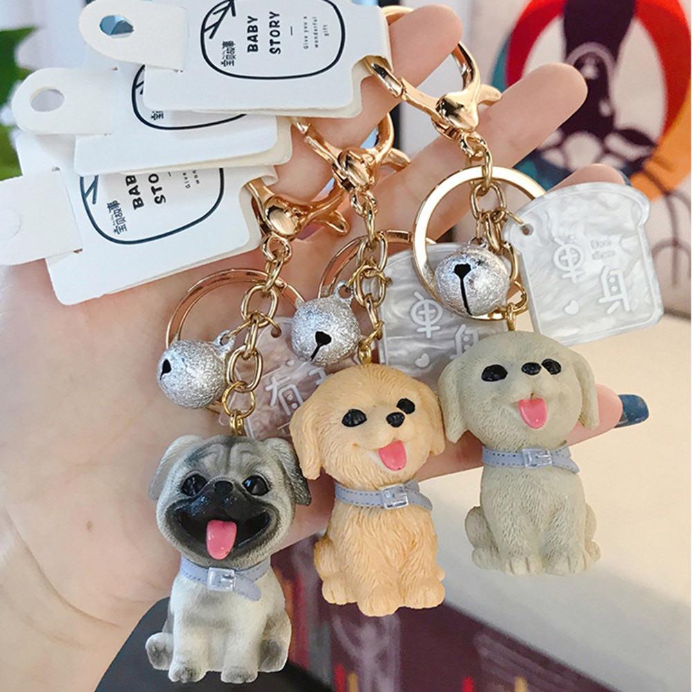 Simulation Dog Keychain Bichon Frise Schnauzer Pet Key Chains Holder Purse For Women Car Keyring Bag Pendant Jewelry Fine