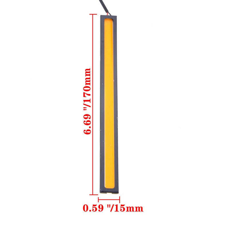 Gele drl-lichtstrip led-dagrijverlichting mistlamp cob smd waterdicht slank schokbestendig