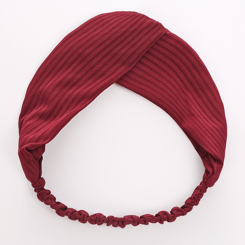 Bohemian Meisjes Haarband Haaraccessoires Cross Top Knoop Elastische Hoofdbanden Voor Vrouw Zachte Effen Kleur Twisted Geknoopt Hoofdband: PZ14