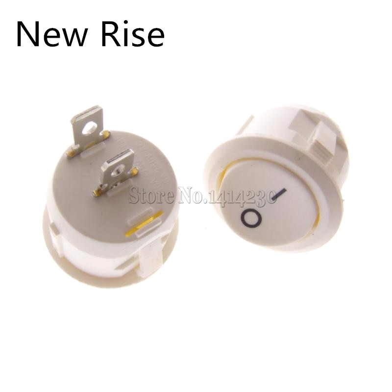 Kit de interruptor basculante redondo de 23mm, 2 uds., 2 pines, 3 pines, 4 pines, 6 pines, 10A/125V, 6A/250V AC, 2/3 posiciones SPDT DPDT ON-OFF-ON/ ON-OFF: Beige