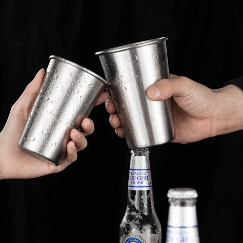 4PCS 304 Stainless Steel Beer Cup Whisky Wijnglas loodvrij Kristal Cups Bar KTV Wine Cup Bar Hotel Drinkware Juice Tea Bar Party