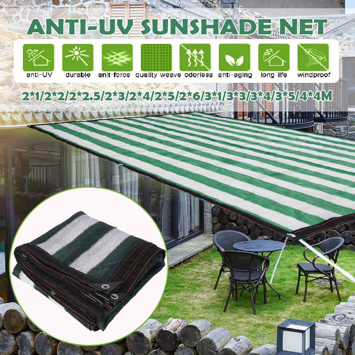 Large Sun Shelter Sunshade Protection Outdoor Canopy Garden Patio Pool Shade Sail Awning Camping Shade