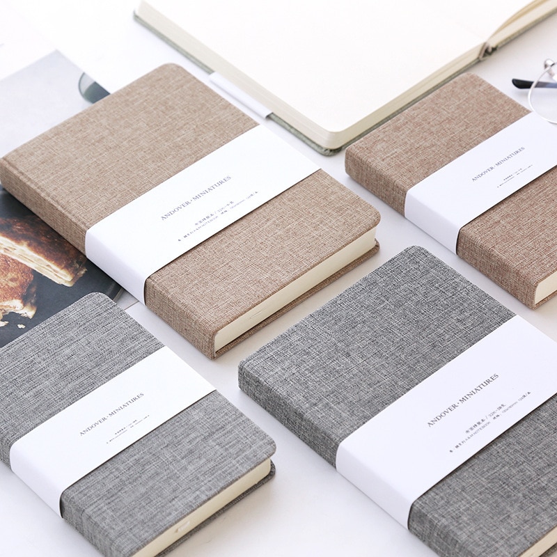 Blank and Grid Paper Notebook Linen Hard Cover 256 Pages Bullet 80 GSM Journal Planner Office School Supplies Stationery