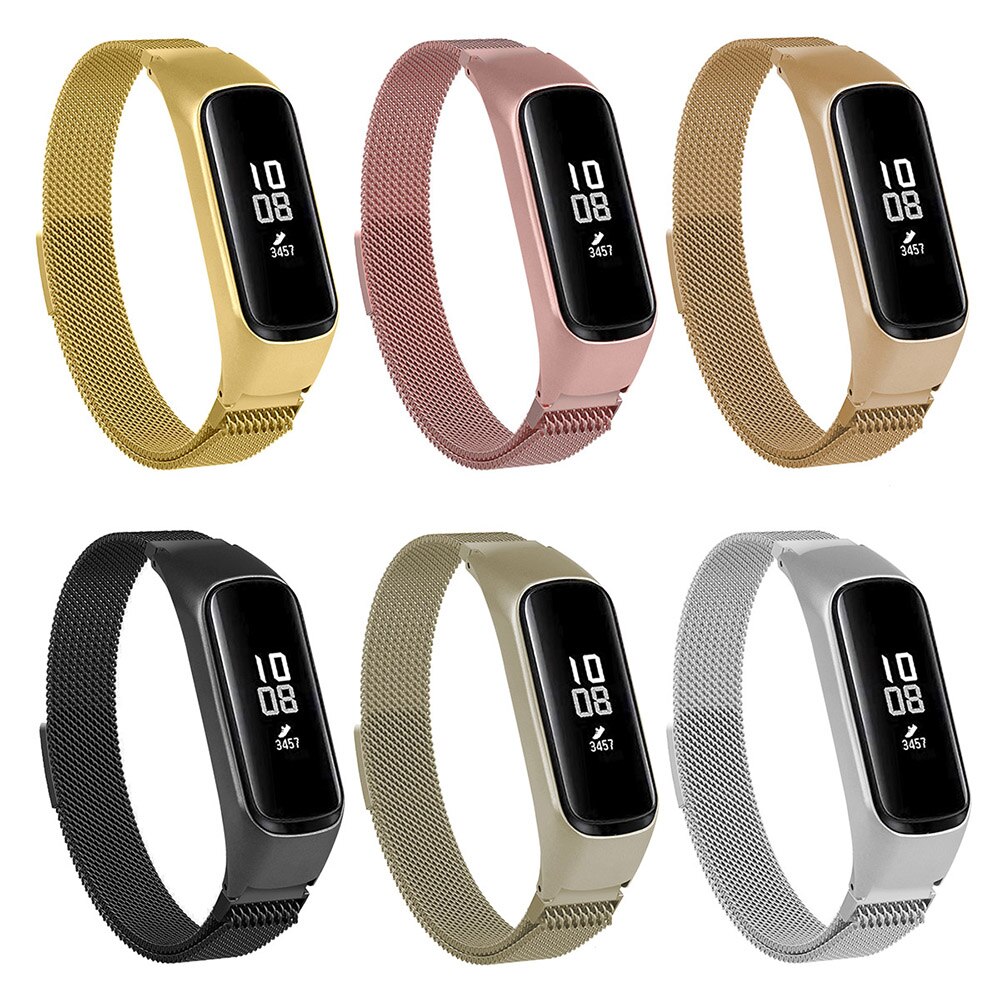 Smartwatchband fit e polsband milanese roestvrijstalen vervangende magnetische band voor samsung galaxy fit-e access