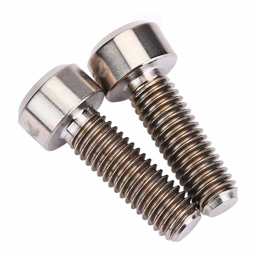 RISIKO 6PCS M5x16mm Bike Stem Befestigungs Schrauben Titan Legierung Mountainbike Feste Vorbau Schrauben Rost Prävention Conehead Bolzen