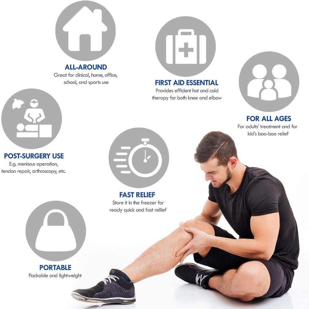Knee Brace Cold Therapy Wrap Adjustable Dual Stabilizers Non Slip Comfort Neoprene For Joint Pain Bursitis Arthritis