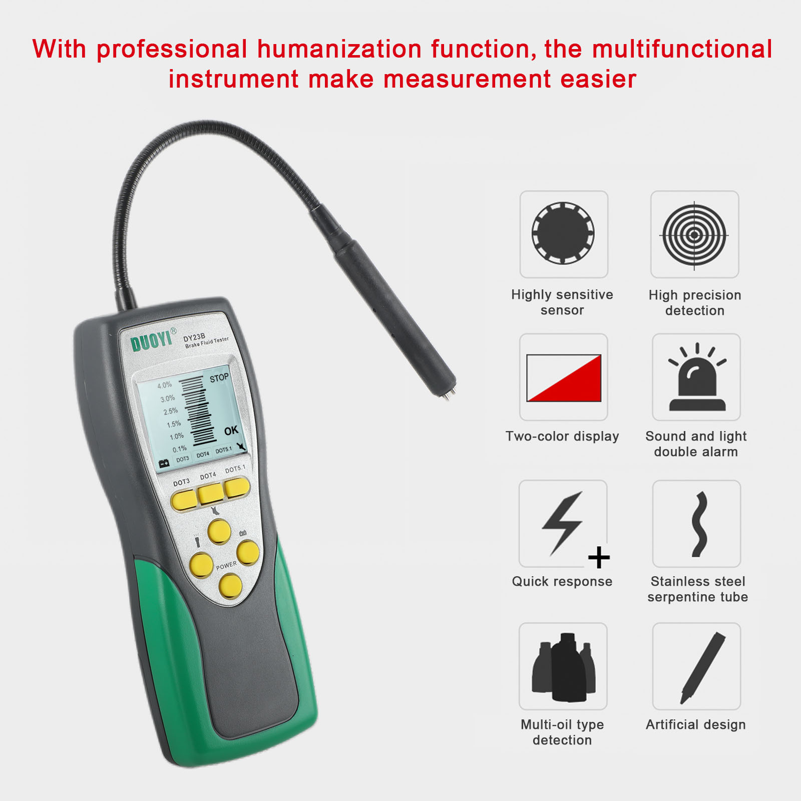 DY23/DY23B Accurate Test Automotive Brake Fluid Tester Car Water Content Check Universal Oil DOT 3/4/5