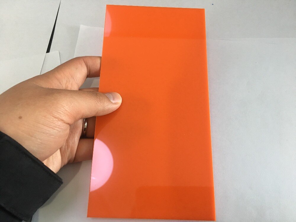 J582 9 farver 10*20*0.23cm farverige opacitas akrylplade perspex ark plastplade diy model rusland: Orange
