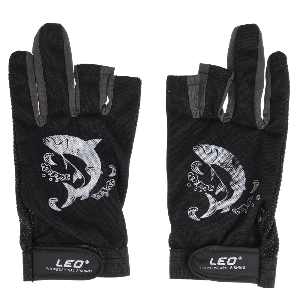 LEO 1 paar 3 Vingerloze Vissen Handschoenen Ademend Sneldrogend Anti-slip Vissen Handschoenen Outdoor Sport voor Pesca