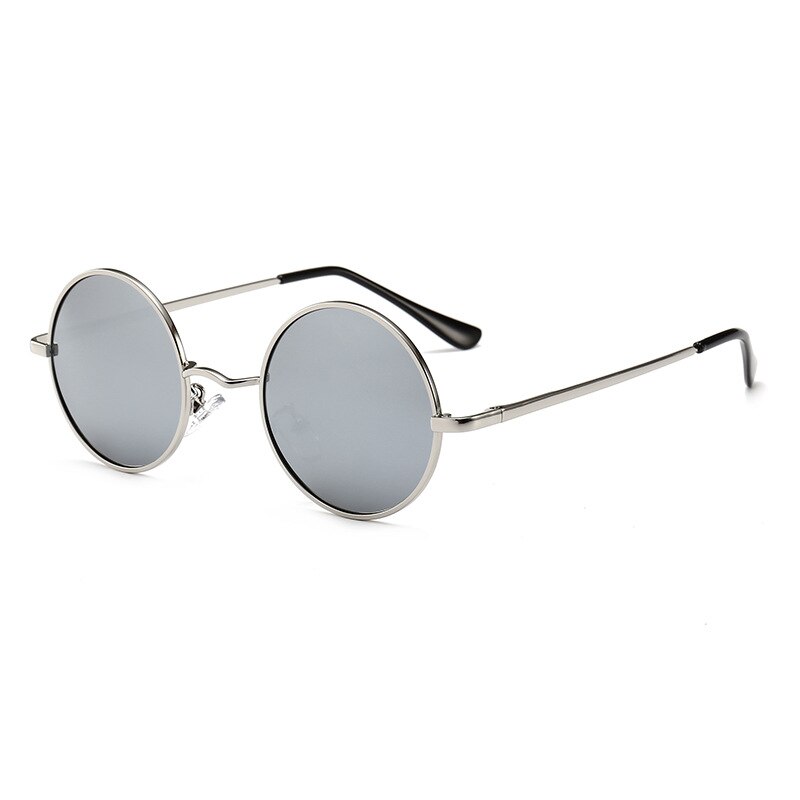 Gafas De Sol polarizadas redondas para hombre y mujer, lentes De Sol unisex De estilo Retro, De De , gafas con montura metálica: C5 Silver Silver
