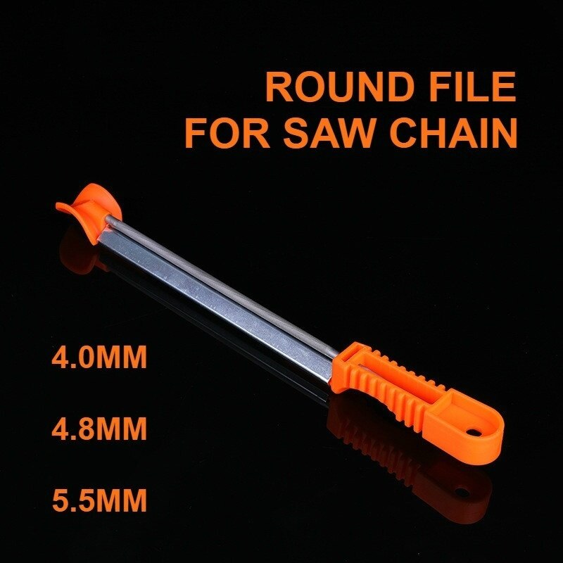 O arquivo redondo com punho e suporte 4.0mm 4.8mm 5.5mm para a corrente de serra está disponível