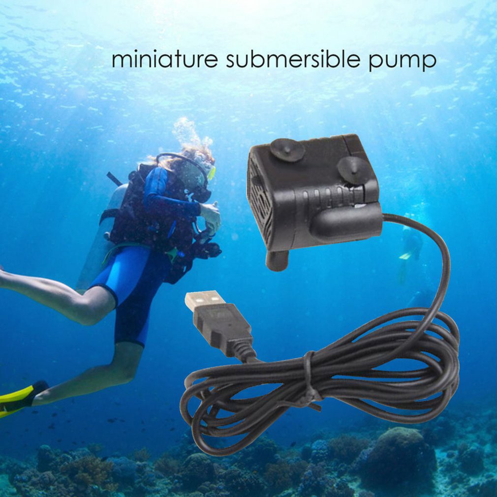 Støjsvag usb mikro dykpumpe  dc3.5v-9v 3w akvarie akvarium springvandsdam dyk vandpumpe til havens fiskedam