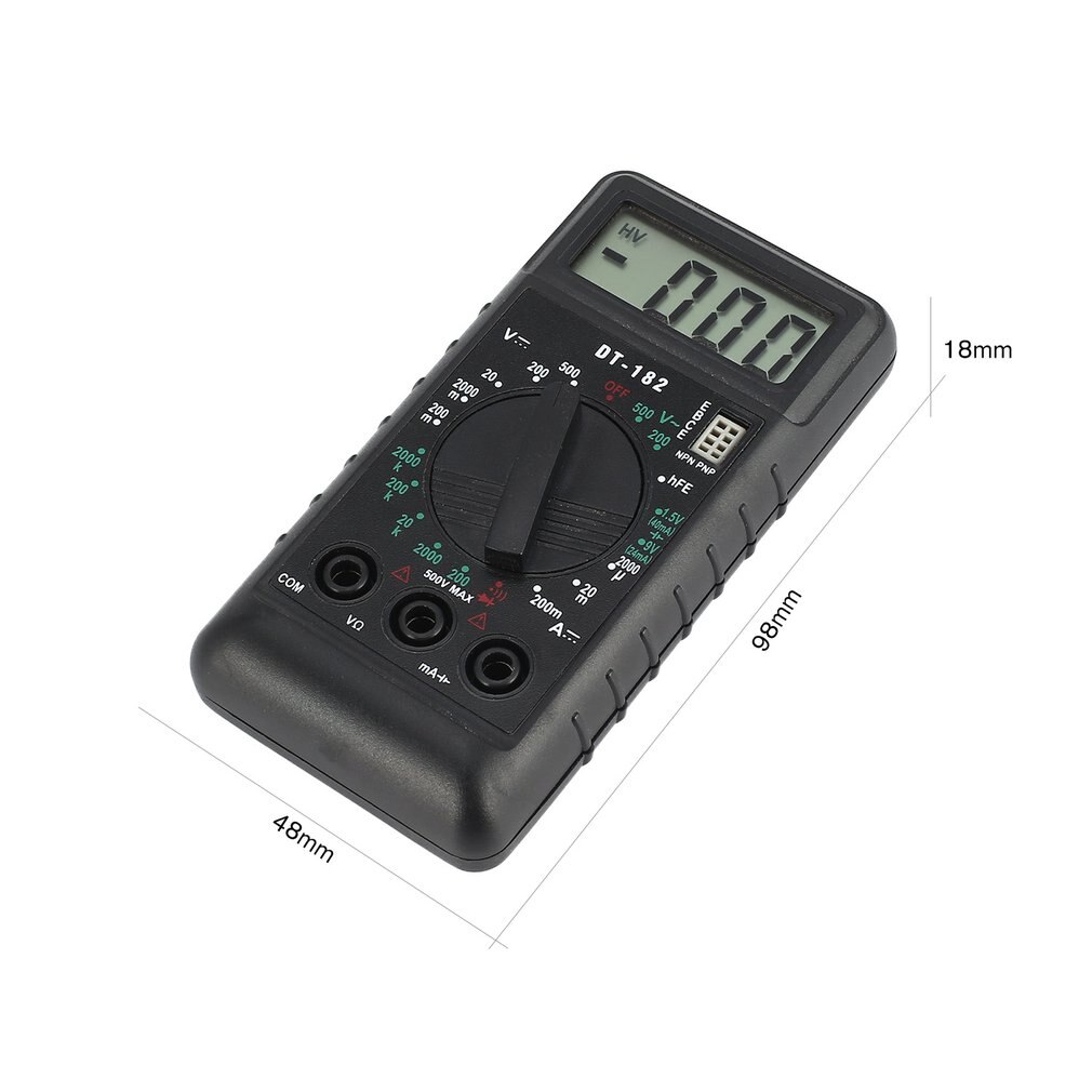 DT-182 Numérique Mini Multimètre DC/AC Compteur De Courant de Tension Poche Voltmètre Ampèremètre Diode Triode Testeur Multimètre