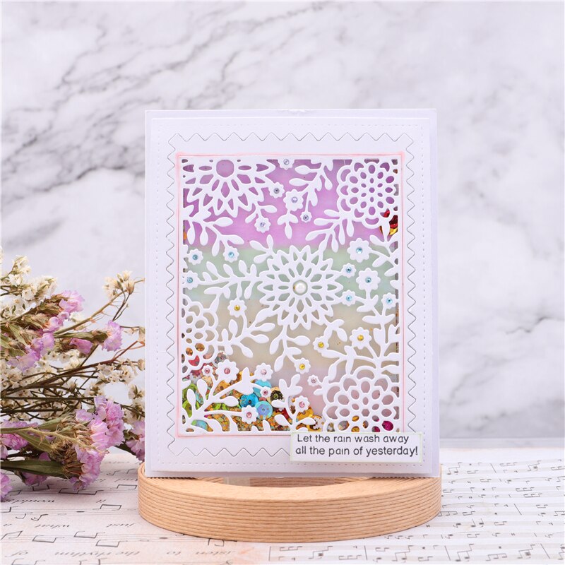 Kokorosa Floral Metal Cutting Dies for Scrapbooking Card Album Embossing Flower Background Frame Die Cut Template