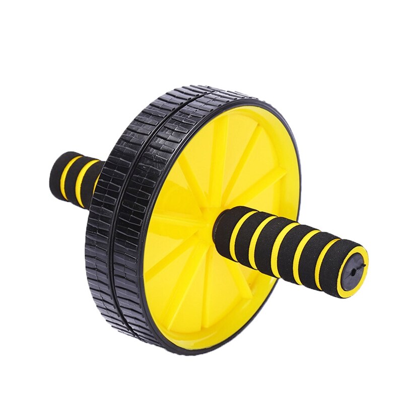 Equipamento do exercício dos rolos da roda da imprensa abdominal de duas rodas para a aptidão da construção do corpo do gym em casa: Amarelo