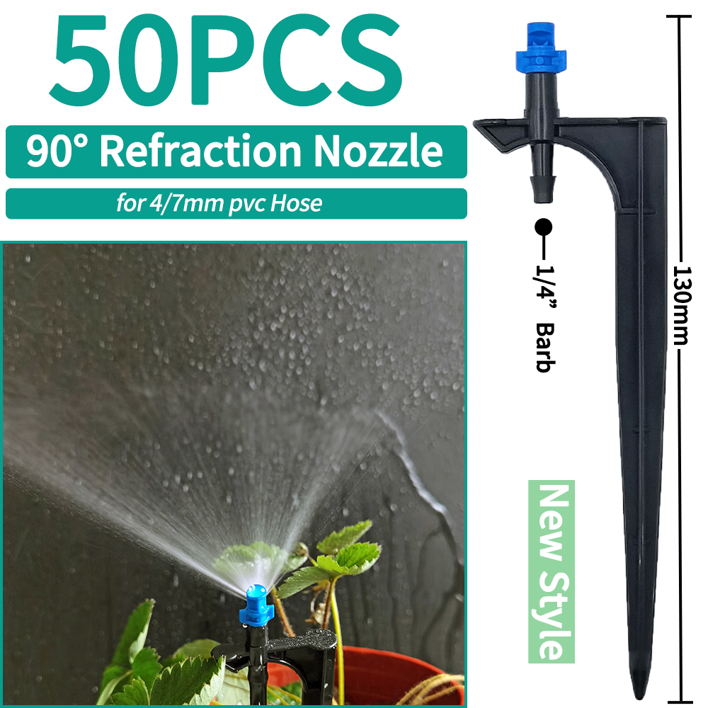 Oasis riego de jardín riego por goteo aspersor ajustable gotero de 360 grados inserción de suelo ajuste manguera de 4/7mm invernaderos patio: Azul