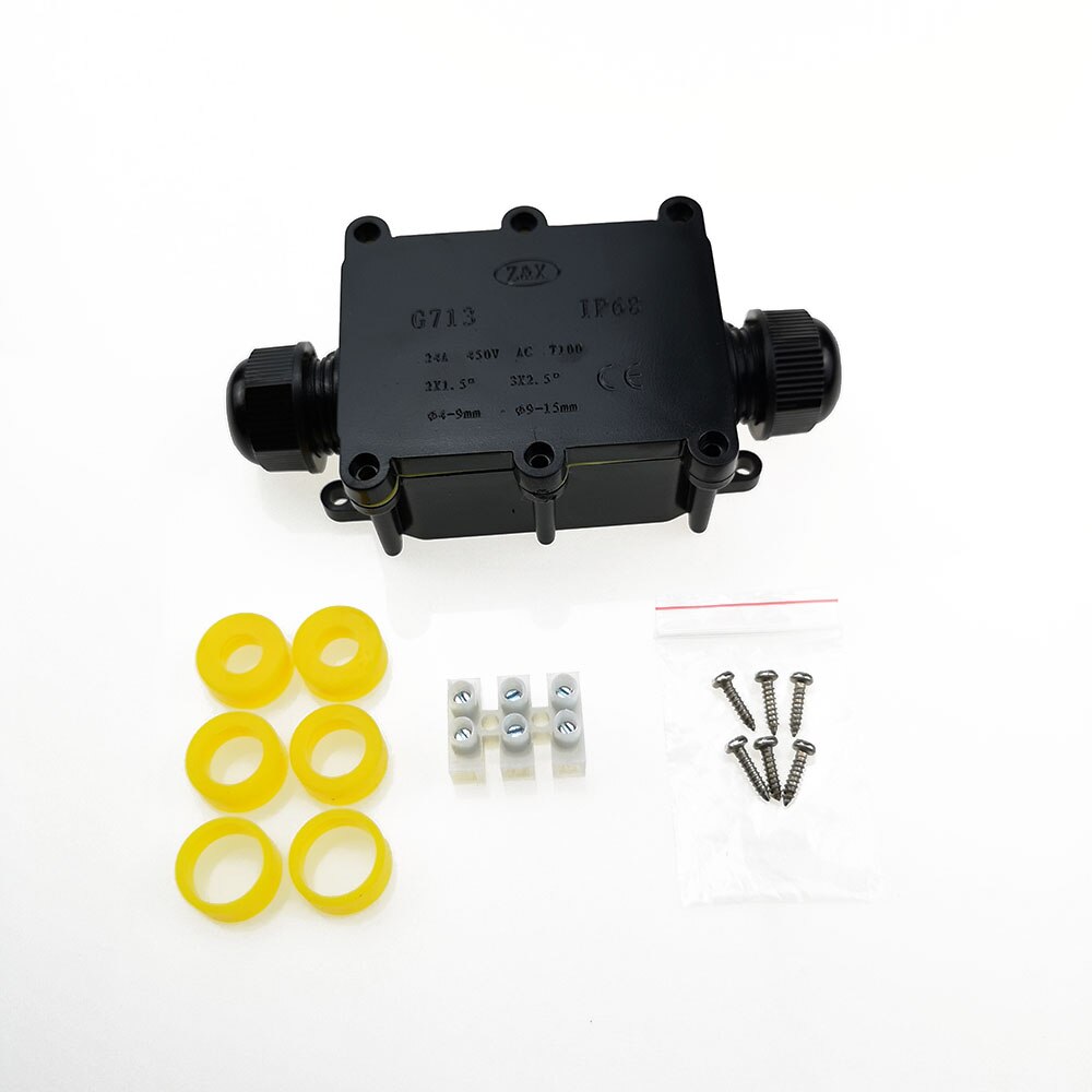 Junction Box IP68 Waterproof UV Sunproof Outdoor Multiple ways Plastic Electrical Junction Box Case Cable Wire Connector Protec: 2p