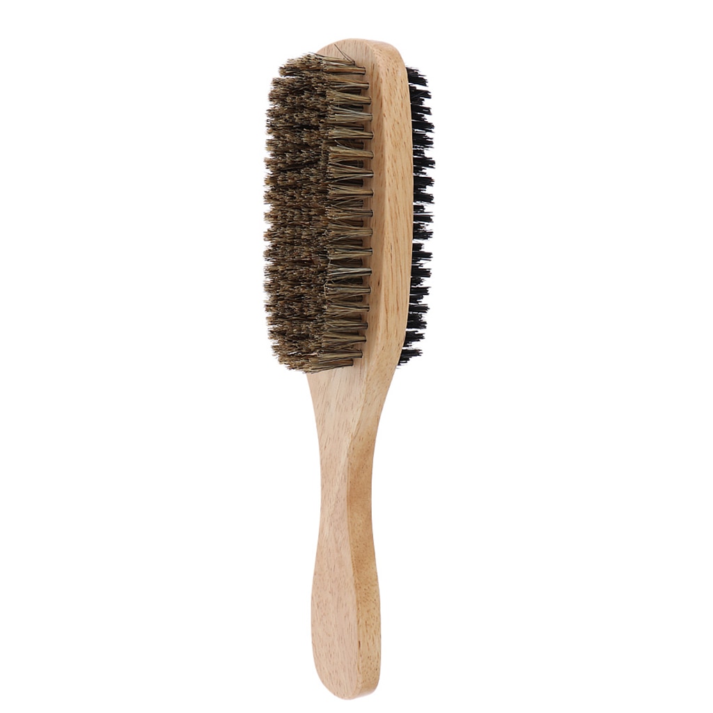 Cepillo para el pelo con cerdas de jabalí para hombre, cepillo ondulado de madera Natural para hombre, cepillo para peinado de barba para cabello corto, largo, grueso, rizado y ondulado