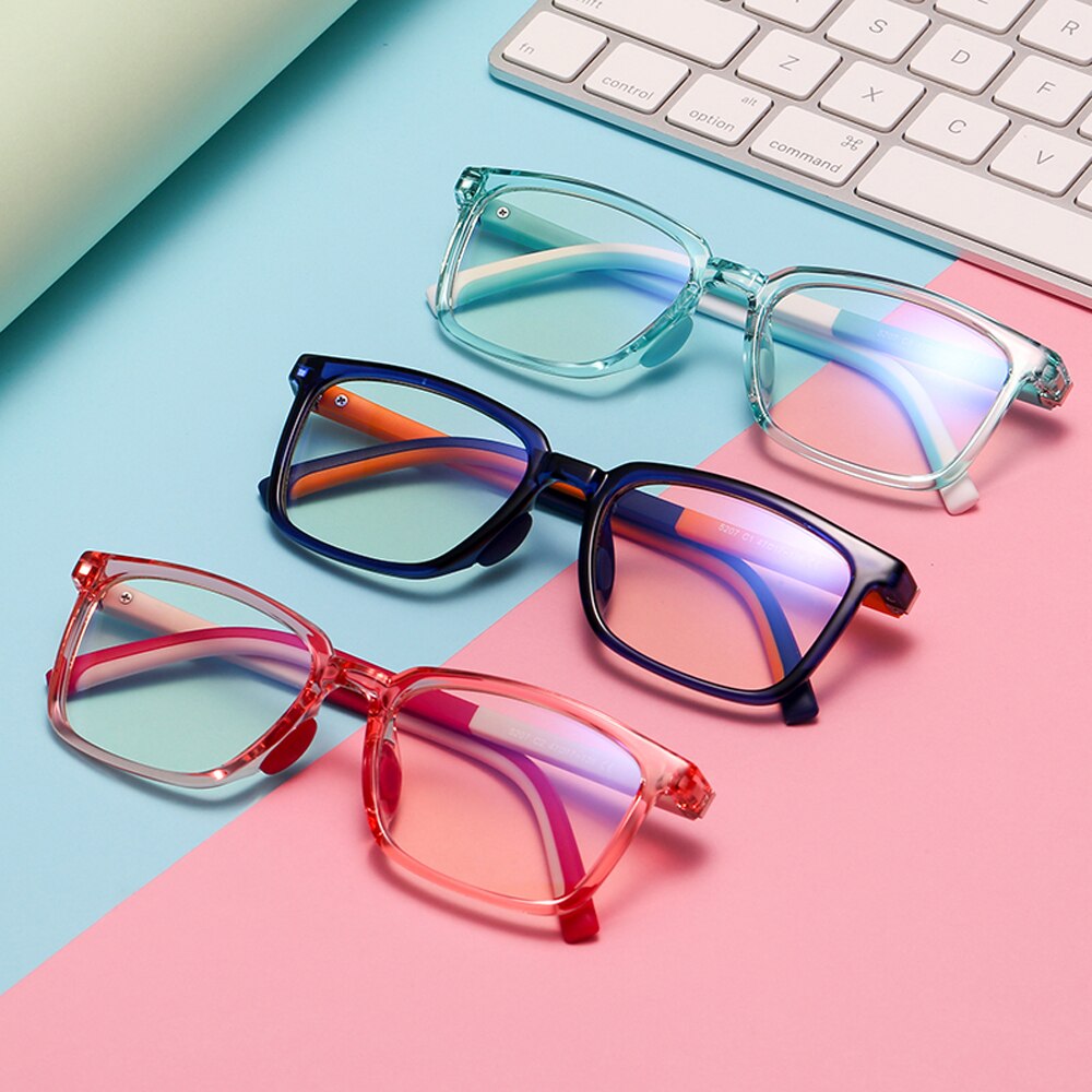 Peekaboo baby kids glasses blue light tr90 frame for computer clear lens boy square glasses frame for children girl