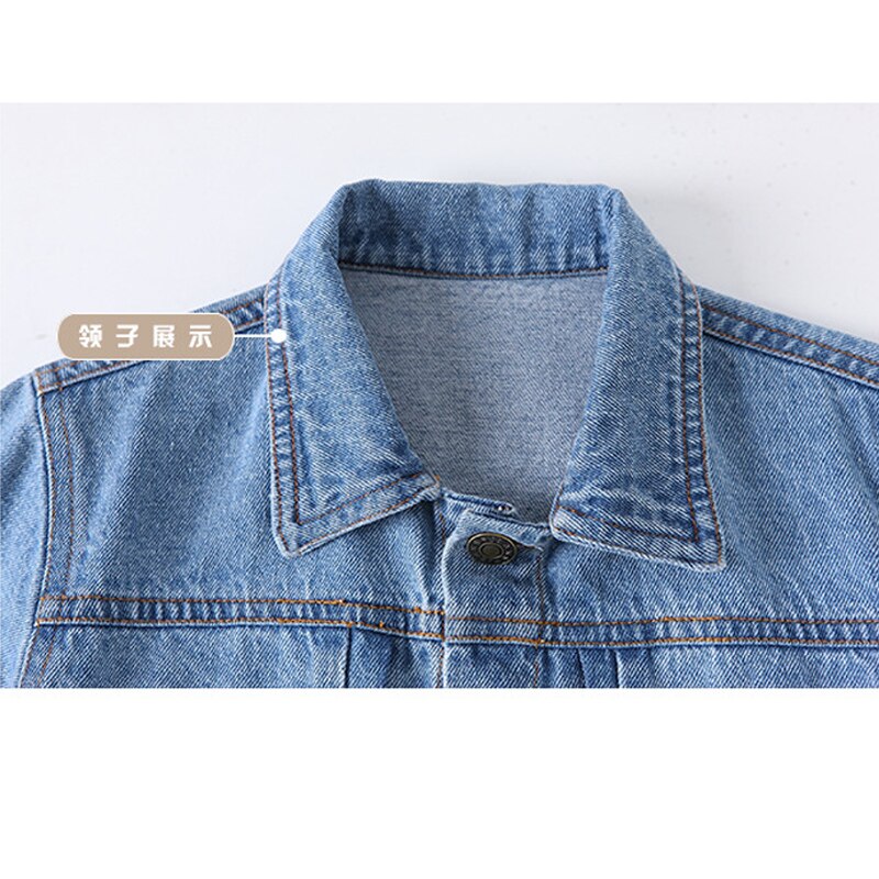 Mode Lente Lange Mouwen Kids Denim Jassen voor Meisjes Baby Print Hond Jas Cuasual Turn Down Kraag Baby uitloper LZ044