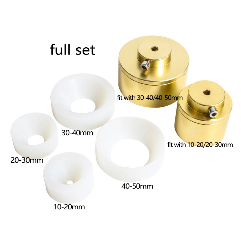 ZONESUN Capping Machine Chuck Cap For Capper 28-32mm 38mm 10- 50mm Round Plastic Bottle With Security Ring Silicone Capping Tool: full set