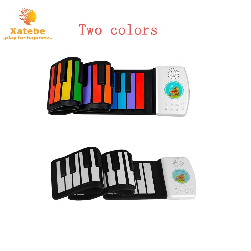 Piano enrollable de silicona Flexible para niños y estudiantes, teclado electrónico portátil suave de 49 teclas, de música de órgano