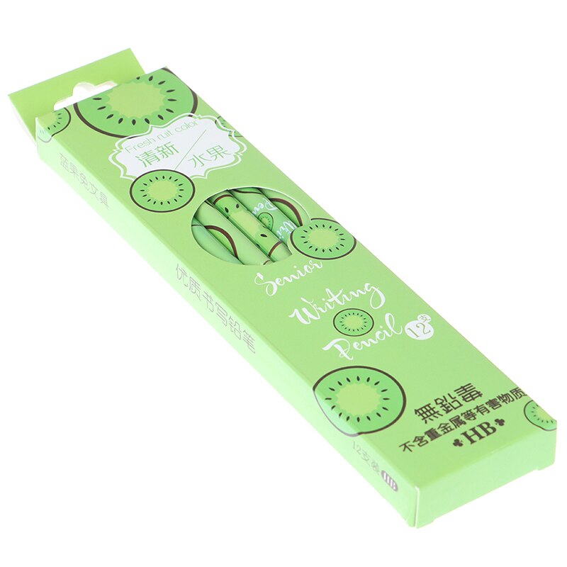 12pcs/box Pencils for Writing Kids Girls School Exam Supplies Cute Stationery: Green