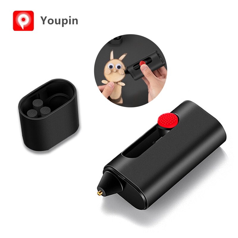 Wowstick kabelloser elektrischer schmelzklebestift, 2000 mah, typ-c, wiederaufladbar, diy-bastelkleber mit / 20 klebestiften