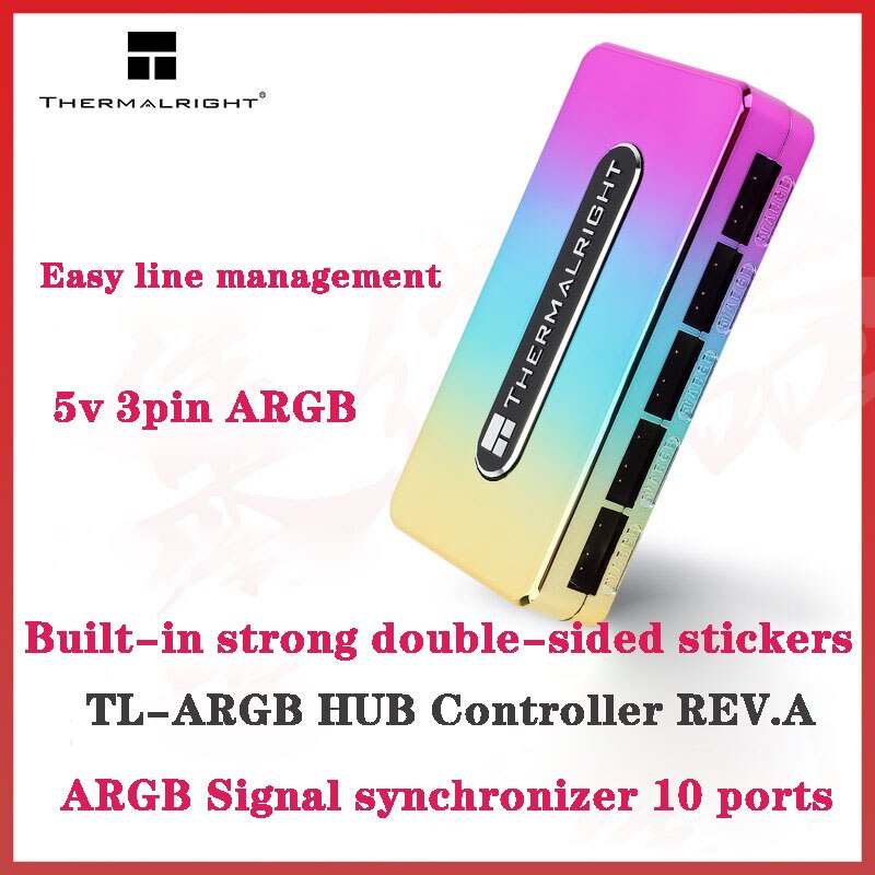 Thermalright FAN-ARGB HUB-Controller REV Computer Fan 1 To 10 HUB,4PIN PWM Spliter ,Support Mainboard Control, STAT Power Supply
