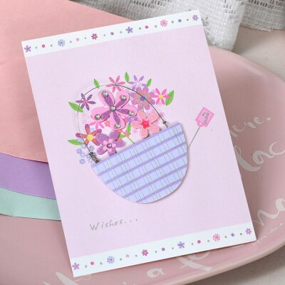 cute paper 3d handmade cards flower message cards greeting cards: MINI 0804 II 01