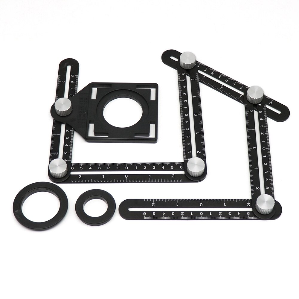 Adjustable Multi Angle Template Scale 6 Folding Four-Sided Rulers Measuring Tool