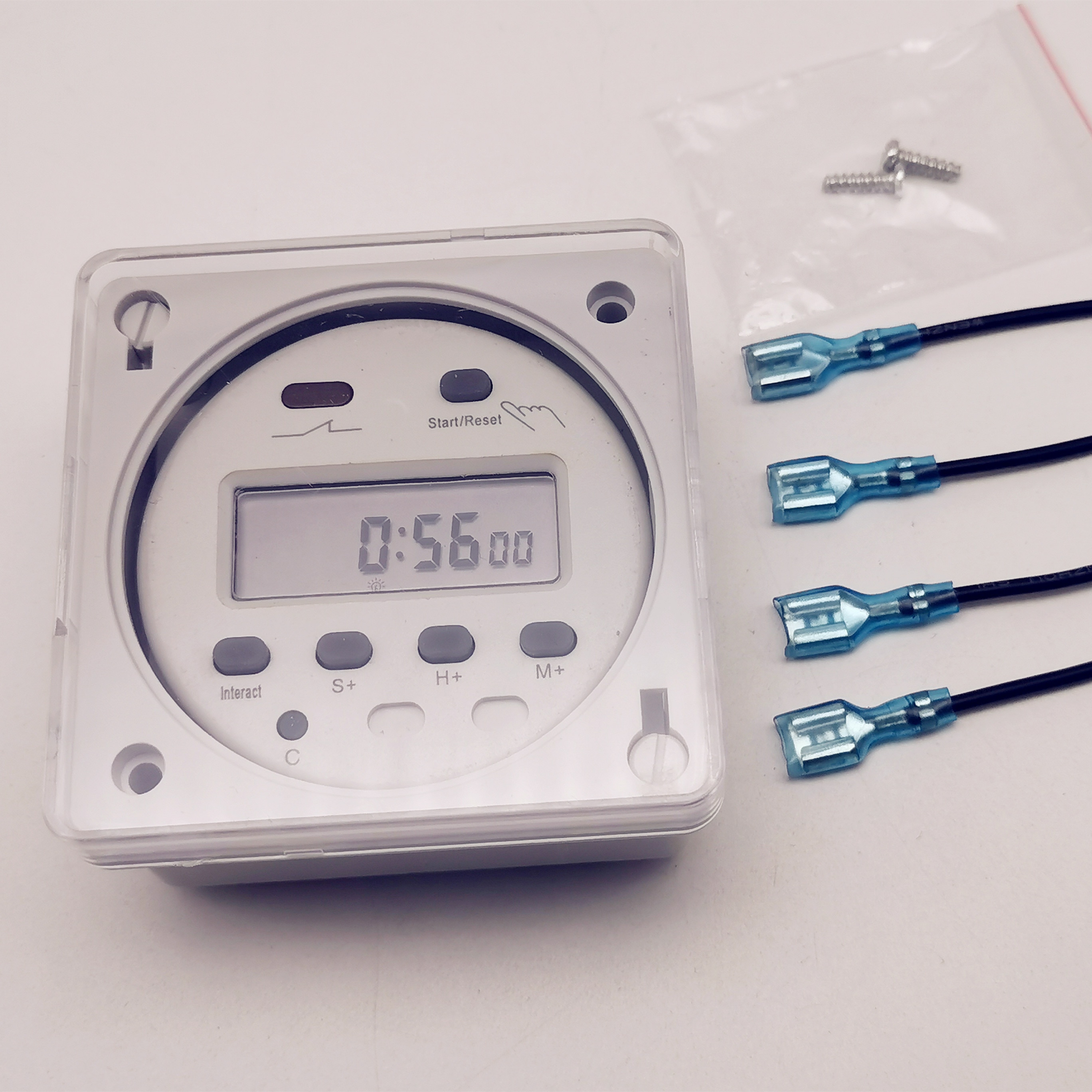220V 110V 24V 12V AC DC Digital Countdown Timer Automatic Daily/Hour/Seconds Programmable Cycle Time Control Switch White