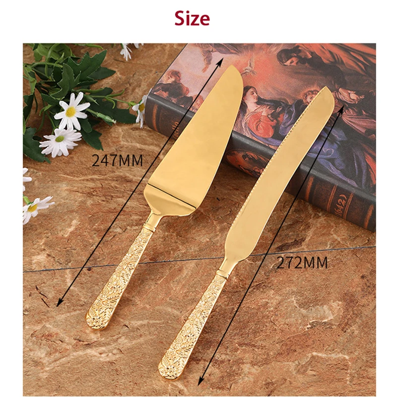 2 Stuks Bruidstaart Mes en Schop Pizza Broodmes Bruiloft Benodigdheden Taartmes Driehoek Brood Schop Bakken Tools