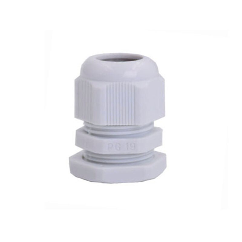 50PCS Cable Glands PG 19 Black White Waterproof Adjustable Nylon Connectors Joints With Gaskets 12-16mm For Electrical Appliance: White