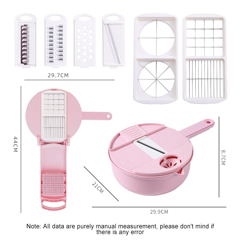 Cortador y rallador de verduras multifunción de acero inoxidable, cortador redondo de mandolina, rallador de zanahoria y patata, herramientas cortadoras para la cocina