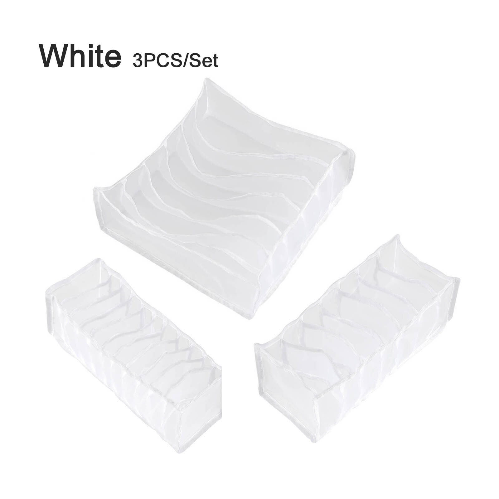 Foldable Drawer Dividers Storage Box Home Nylon Panty Drawer Closet Bed Organizers for Clothes Shoes Underwear Bra Socks Ties: white / 11 grids