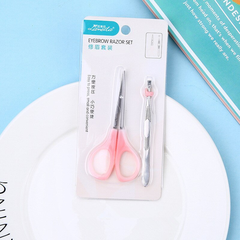 Stainless Steel Makeup Scissors Eyebrow Scissor Eyelashes Nose Hair Trimmer Manicure Facial Trimming Tweezer Makeup Tool: E