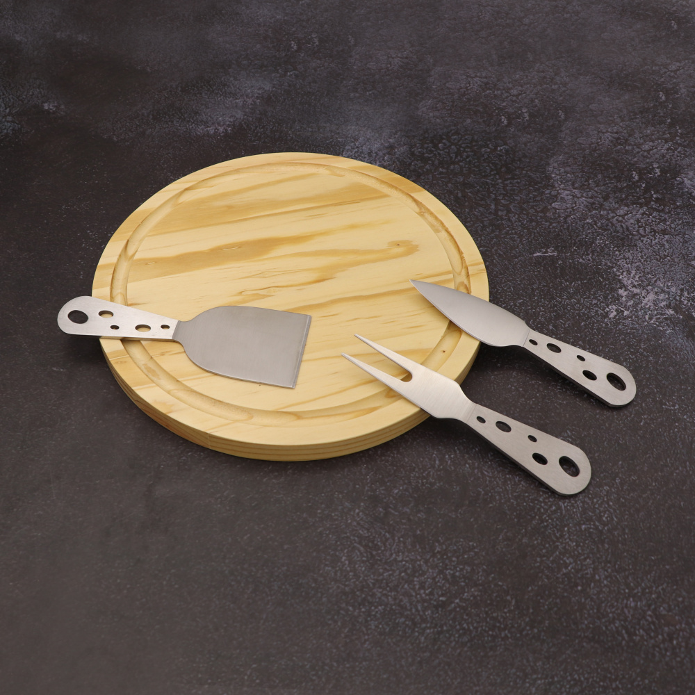 Jaswehome-Juego de cuchillos y tablas para queso, Kit de utensilios de madera para cortar y rebanar, utensilios de cocina, 4 Uds.