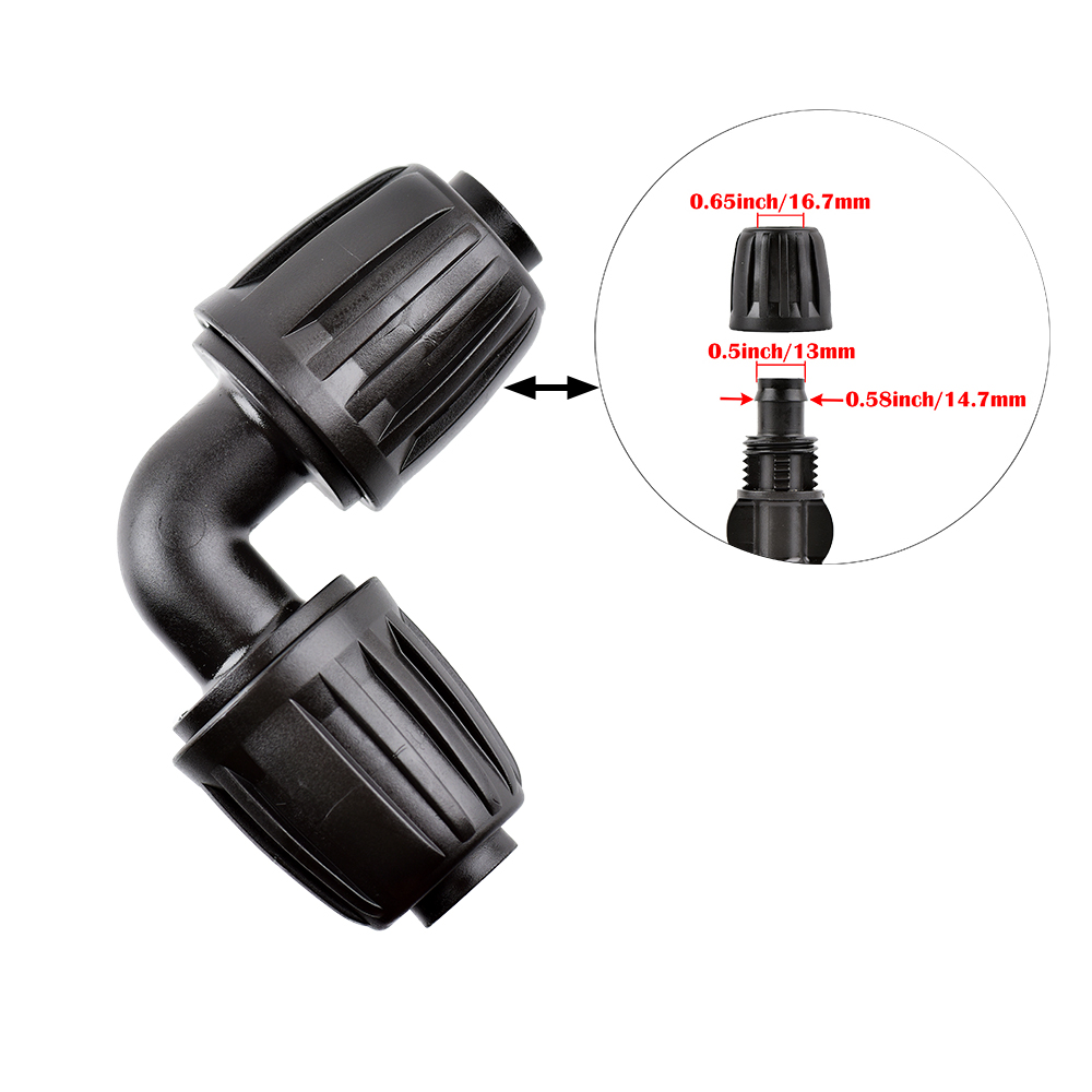 16mm 1/2 ''złącze rurowe PE rozdzielacz trójnik złączka gwintowana blokada do węża 4/7mm podlewanie ogrodu nawadnianie kroplowe: Srebrny / 1/2''