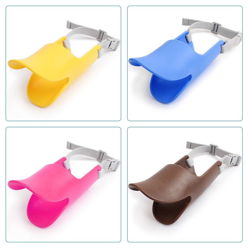 Adjusting Pet Dog Muzzle Silicone Duck Mouth Mask Muzzle Bark Bite Stop Small Dog Anti-bite Masks Pets Decoration