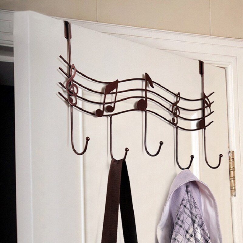 Wavy Musical Notes Wall Coat Hooks Clothes Door Hanger Finish Simple Decorative Household