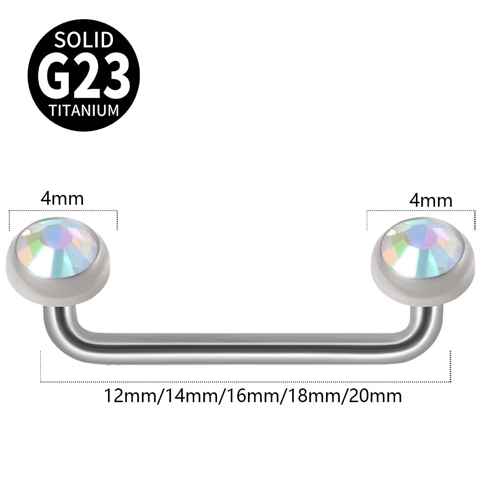 1PC G23 Titanium Surface Piercings Double Ball Staple Dermal Anchor14G Internal Threaded Cone Micro Dermal Anchors Bar Jewelry: green / ROSE GOLD COLOR