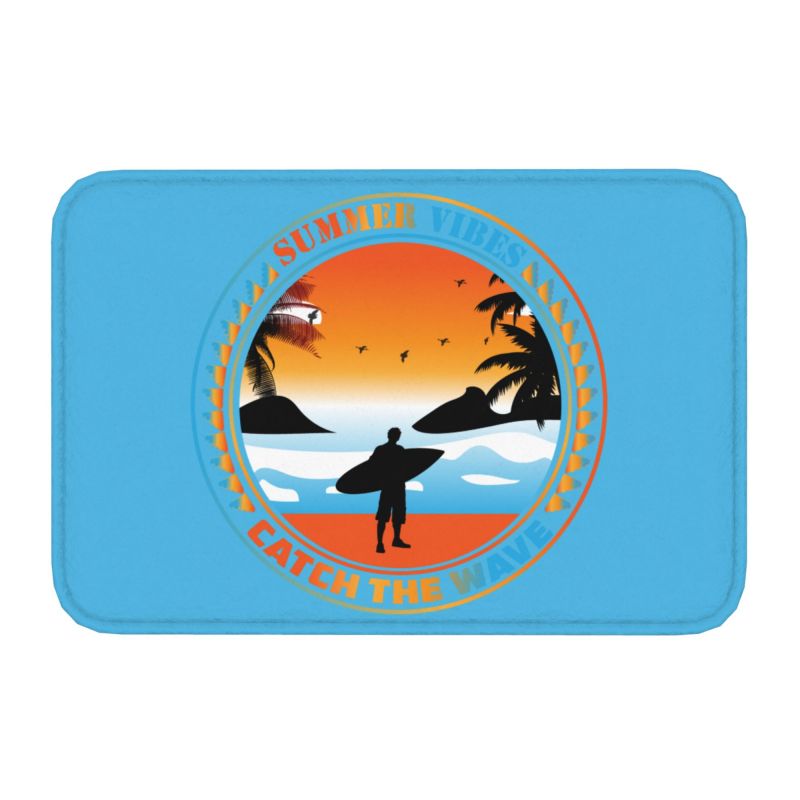 Kalifornien Strand Surfen Fuß matt Anti-Rutsch-Schlecht Küchen matt Toiletten tür Boden Eingang Teppich Teppich: Schokolade